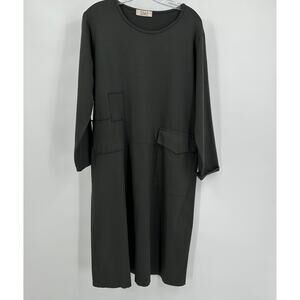 Saga Womens Dress Sz L Made In Italy Oversized Pocket Lagenlook Artsy Minimalist